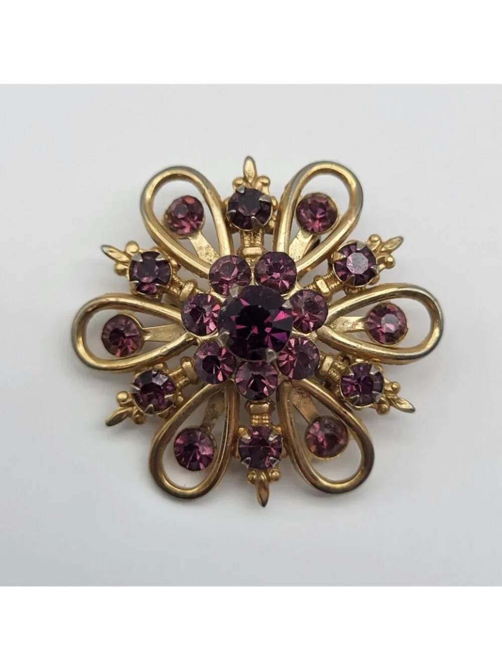 Vintage Flower Brooch pin lot Beaded Enamel rhinestone Estate Collection